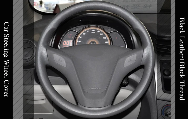 LQTENLEO черная искусственная кожа DIY Ручная сшитая крышка рулевого колеса автомобиля для Chevrolet Sail 2009