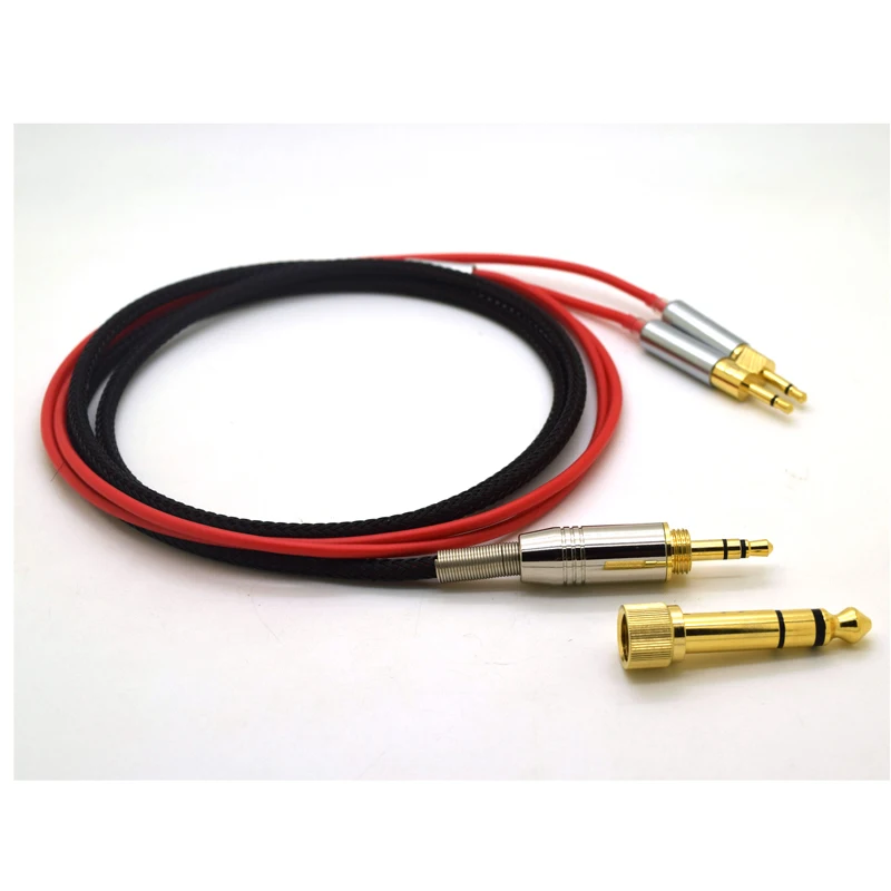 1.8m red Кабель для наушников Sennheise HD700 HD 700 Замена наушников аудио кабель Шнуры 3,5 мм до 6,35 мм разъем - Цвет: 1.8m red