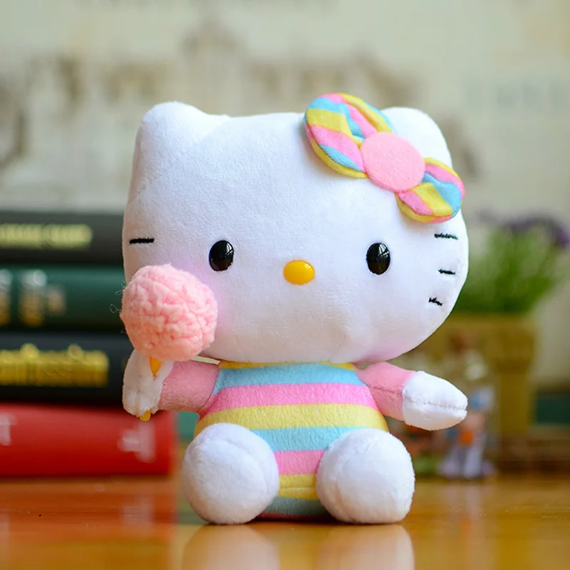 Бант Hello Rainbow, хлопковые конфеты, плюшевые игрушки, милые куклы Kawaii, котенок, кот, Детские милые Мультяшные мягкие животные, подарки для девочек