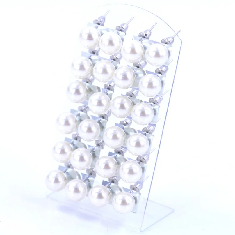 10mm 12 Pairs/Set Women Simulated Pearl Bohemian Earring Stud Earrings for Boucle D'oreille Men Jewelry Brincos 2018 | Украшения и