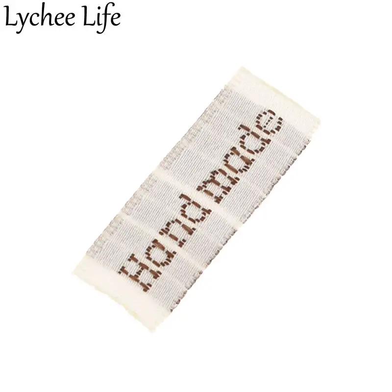 Lychee Life 50 шт. моющаяся одежда ручной работы тканая этикетка тканевые аксессуары