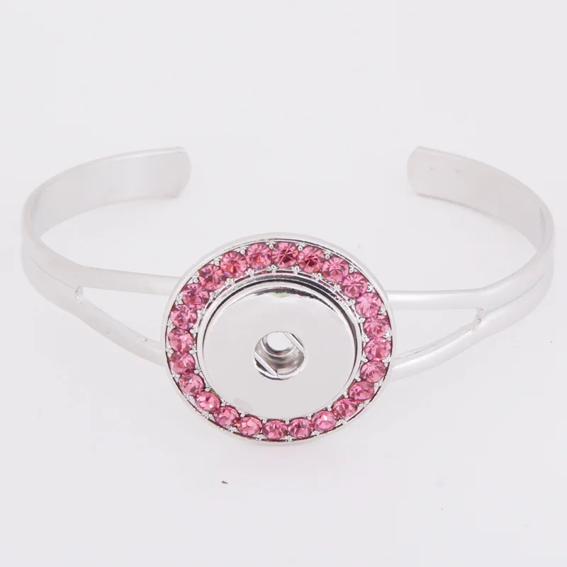 

high quality Hot Rhinestone 056 flowers Interchangeable Bracelet&Bangles 18mm snap button Charms Metal Bracelets For Women gift