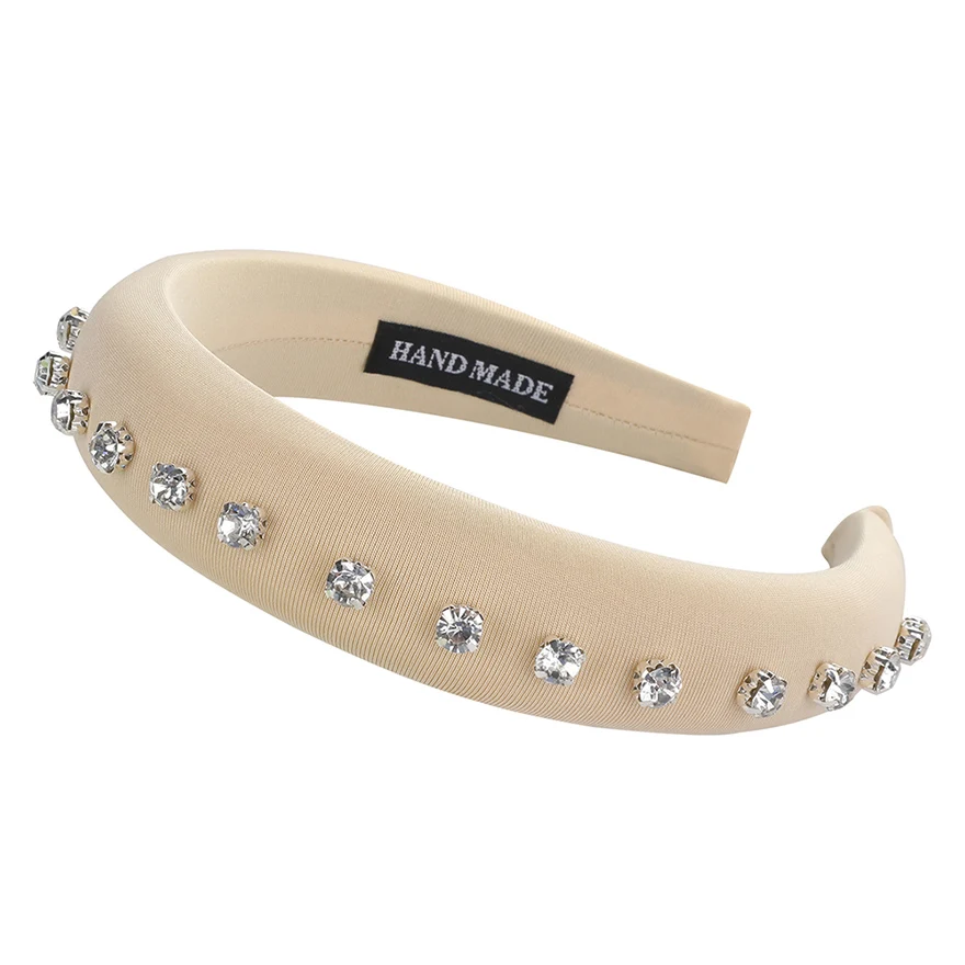 LEVAO осень しんじゅ ободок повязка на голову - Цвет: Beige Rhinestone
