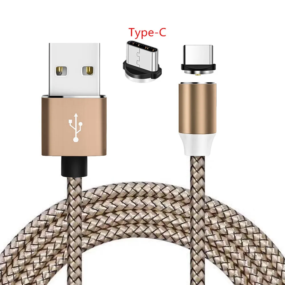Micro USB Magnetic Cable Type C Magnet Charger Wire For Samsung S7 J7 J6 J4 A3 A5 A7 Huawei P20 lite Redmi Note 5 6 7 Pro - Цвет: Gold Type C Cable