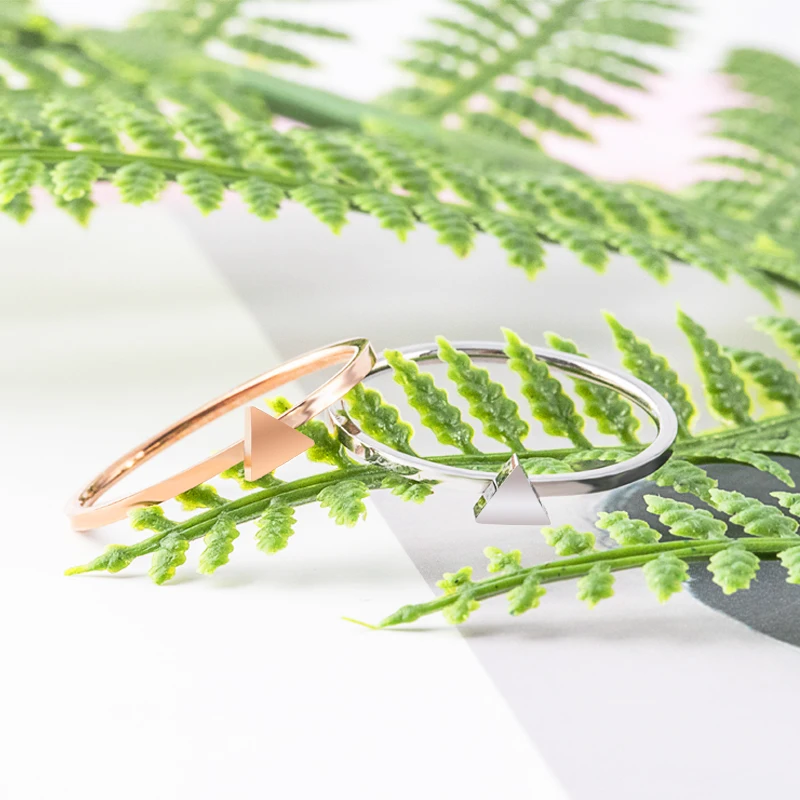 Женское треугольное коктейльное кольцо ZMZY простое Ювелирное из нержавеющей