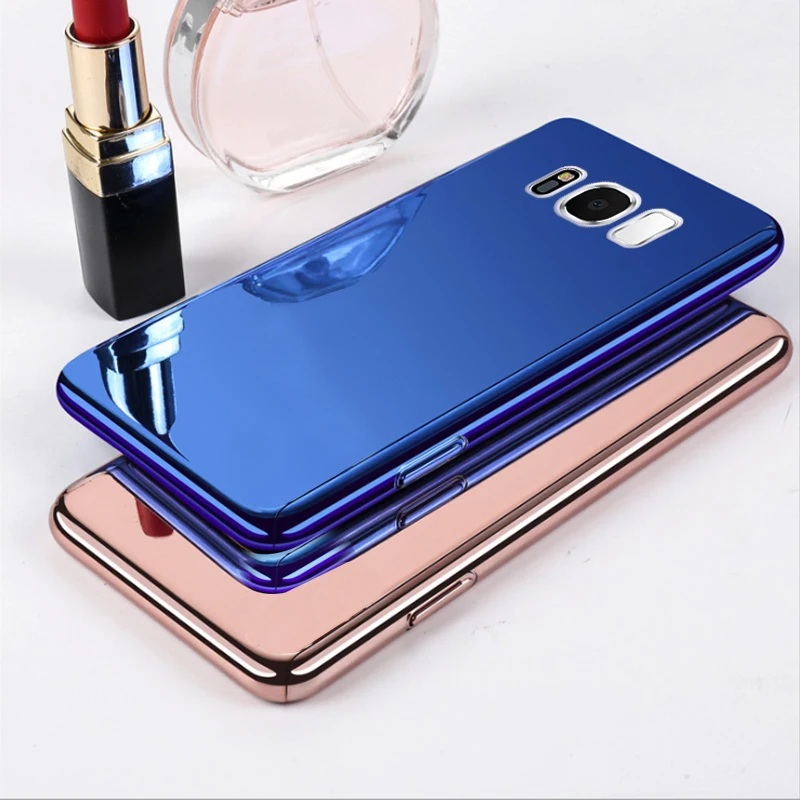 Coque чехол для samsung galaxy S8 Plus s8plus S 8 на покрытие зеркало 360 защитная задняя крышка с логотипом чехлы с закаленным стеклом