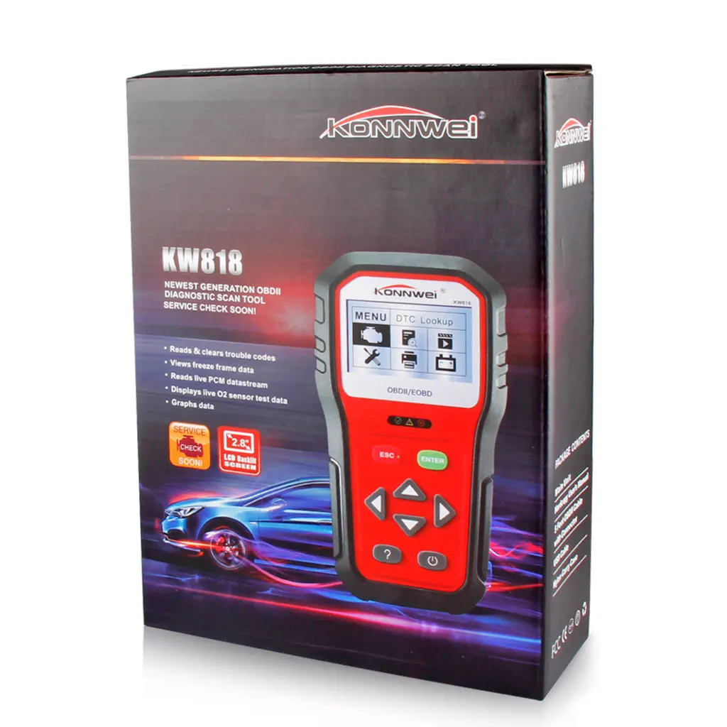 Автомобильный сканер Bartun KW818 OBDII OBD2 автомобильный инструмент Vag Com автоматический