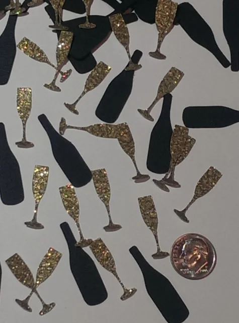 

Black and Gold New Year Table Scatter Table decor scrapbook Confettis