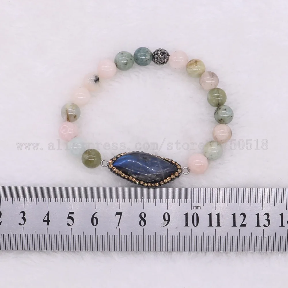 Браслеты из камня Моргана ручной работы с бусинами Лабрадорита бесплатно