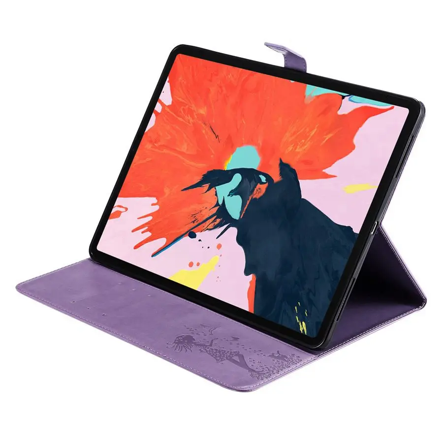 Чехол с тиснением для девочек и кошек для iPad Pro 12,9, тонкий чехол-подставка из искусственной кожи для iPad Pro 12,9 3rd Gen+ пленка+ ручка