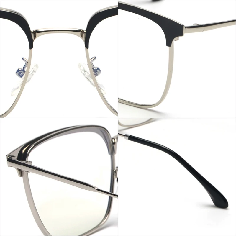 Peekaboo man metal optical glasses frame for men gold silver black clear lens square eyeglasses women high quality