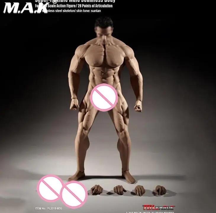 M35 no head 1/6 супер гибкое бесшовное тело куклы мужчины Suntan человек тело 1:6 сталь нержавеющая Ske Leton Body TB League M30 M31 M32 M33 M34 M35 - Цвет: M35 no head