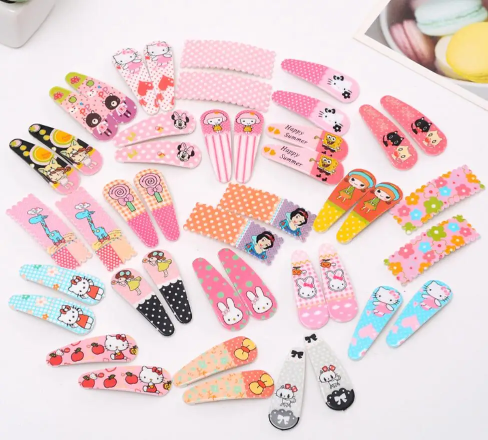 44pcs/lot Baby Girl Kids Hair Accessories Cartoon Flower Bear Pattern Clips Hairpins | Детская одежда и обувь