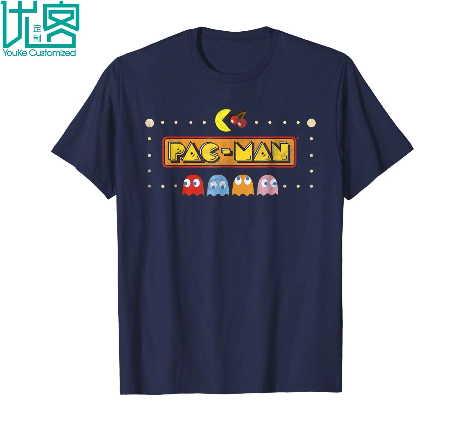 Мужская футболка с коротким рукавом Pac Man графическим принтом в виде призрака и