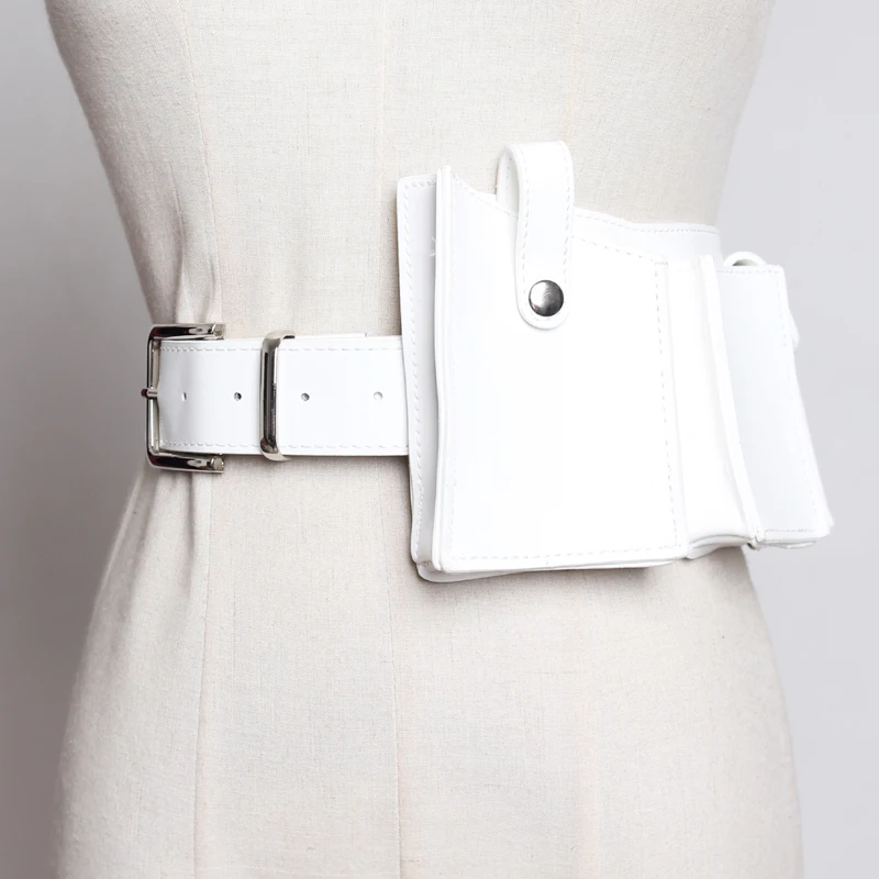 Женская Асимметричная мини-сумка WKOUD EAM черная из искусственной кожи с разрезом