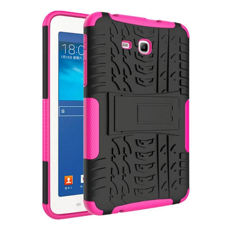 rose Кремния Tablet Protecter чехол для Samsung Galaxy Tab 7,0 T280 T285 Анти-пыль Heavy Duty Tablet Drop Поддержка корпус+ пленка+ ручка - Цвет: rose