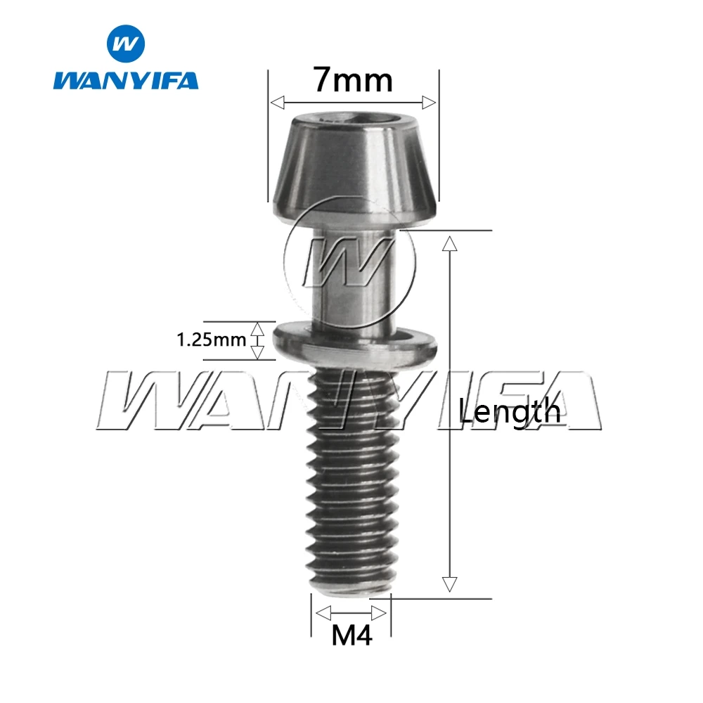 Титановый "Wanyifa" Ti Болт M4x15.3mm шестигранного с коническим отверстием производства болтов винтов с шайбами для Ritchey C260 велосипедный вынос руля