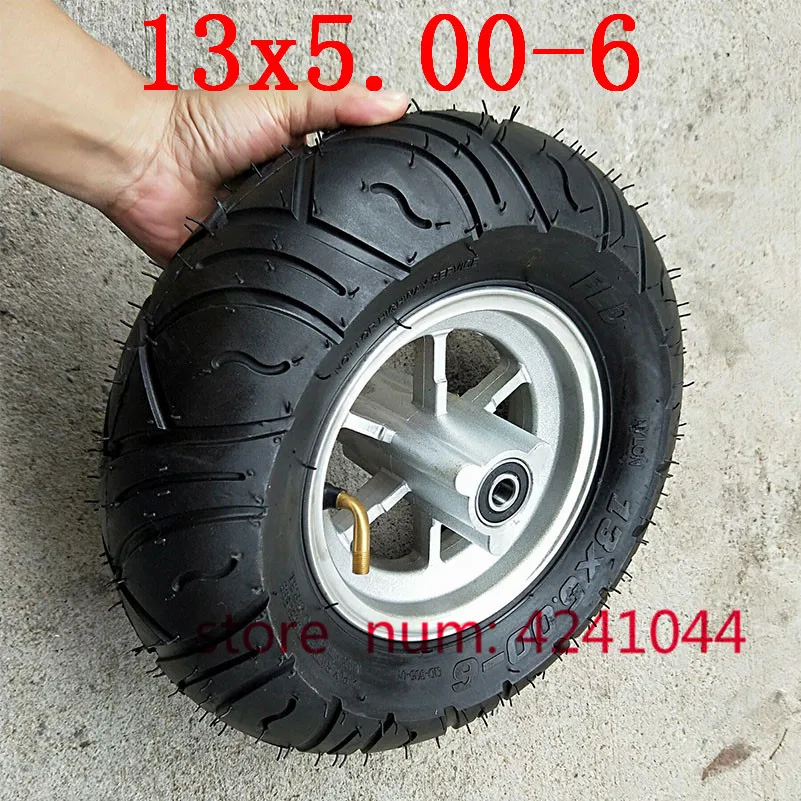 Хорошее качество 13x5. 00-6 шины колеса 13x5. 00-6 бескамерные шины с 6-дюймовыми ободами из сплава для квадроцикла Багги косилки Go-kart багги