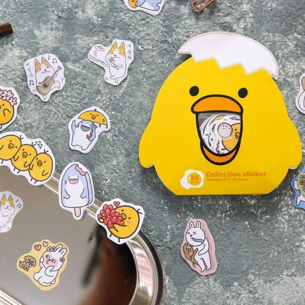 36 шт. детские наклейки с животными и акулами|Канцелярские наклейки| |