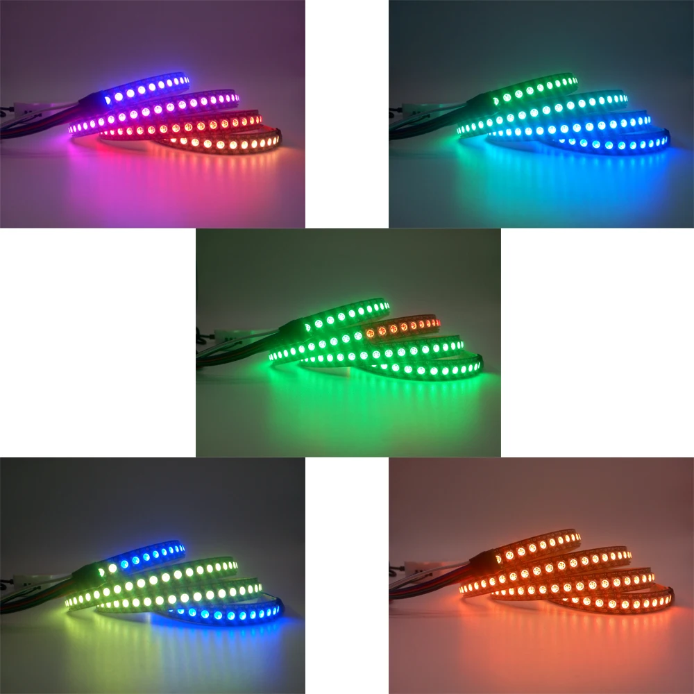 RGB Светодиодная лента SY8208B 8208 5050SMD двухсигнальная Адресуемая IC черный/белый PCB