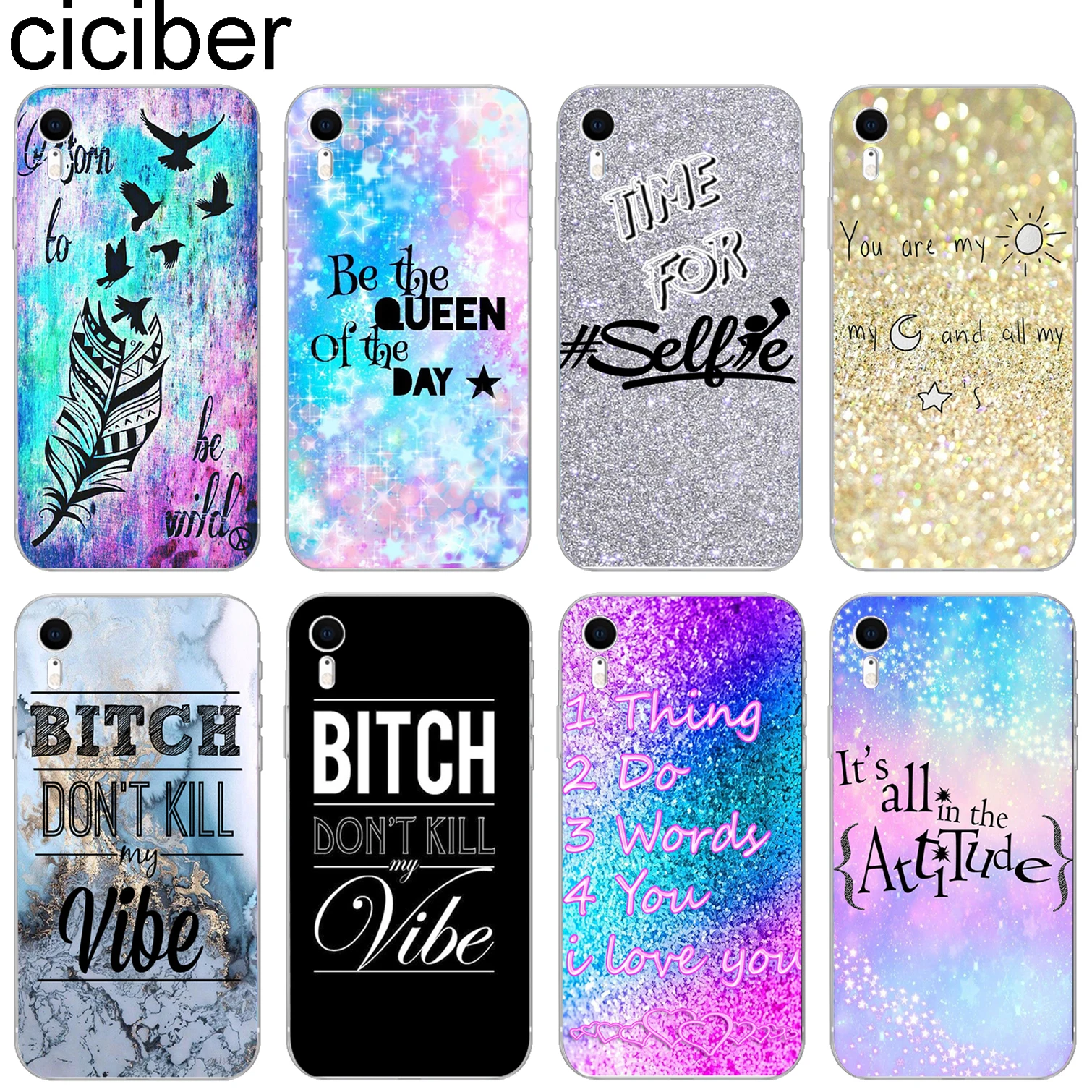 Чехлы для телефонов с текстовым узором ciciber iphone 8 7 6 6S Plus 5S SE X XR XS MAX мягкий чехол из