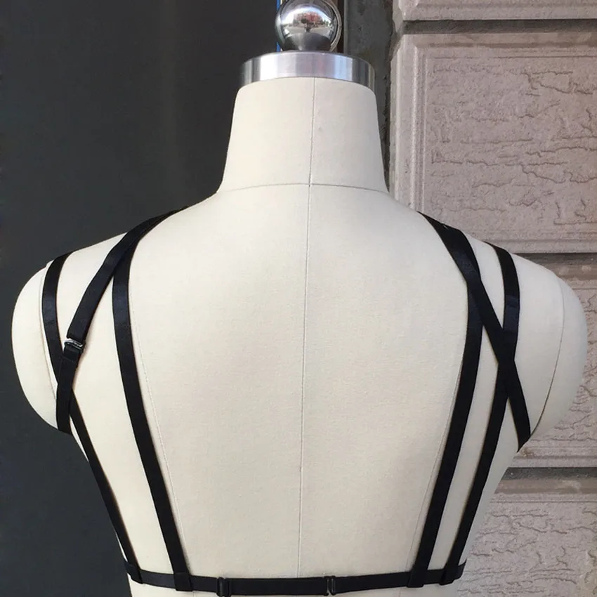 Черная клетка для портупея ручной работы готика Харадзюку сексуальное нижнее