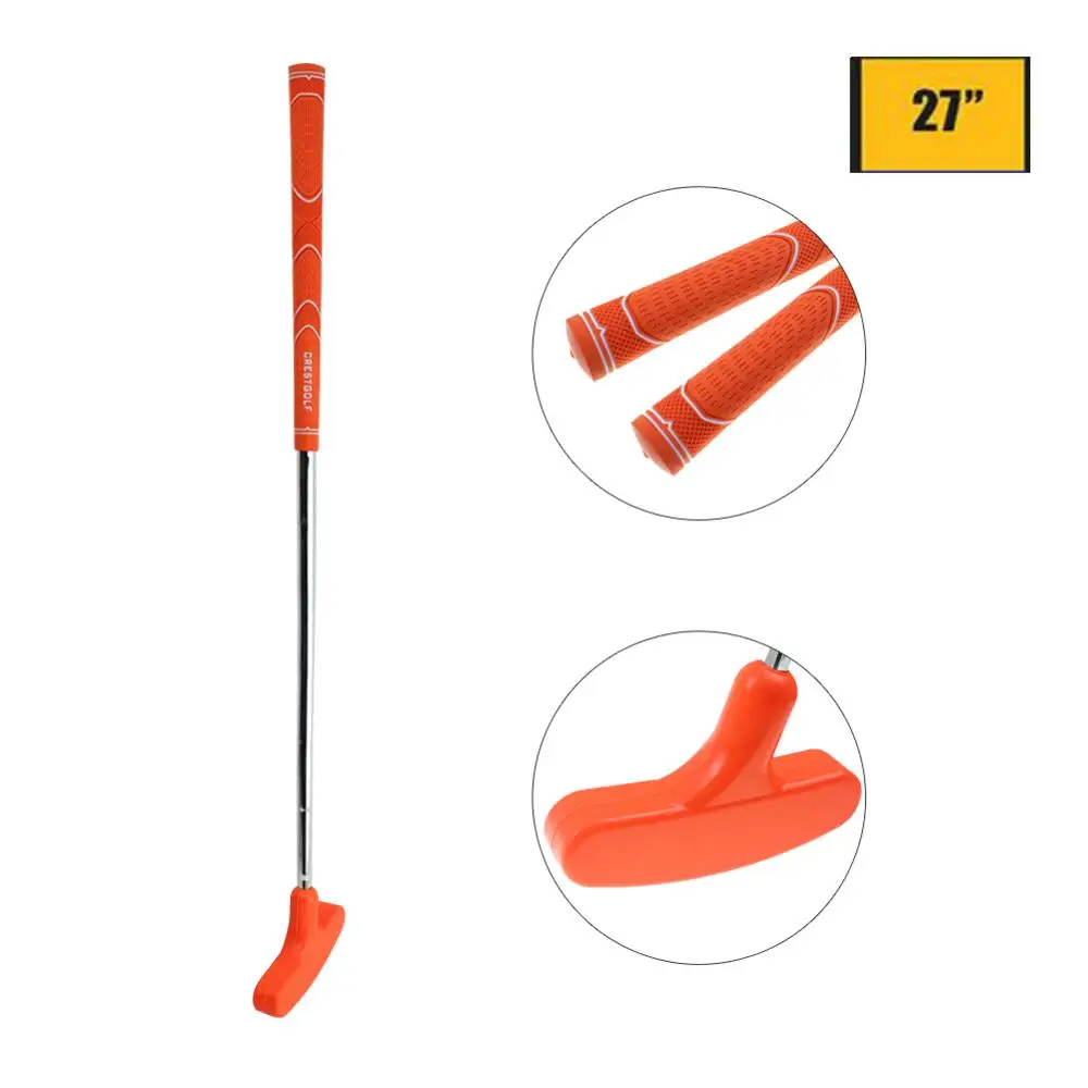 27 inches orange Гребень для гольфа левосторонний мини клюшка для гольфа сталь для клюшек для гольфа с резиновой головкой клюшки и валом клюшки для гольфа унисекс - Цвет: 27 inches orange