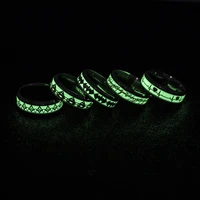 new luminous fluorescent glowing engagement wedding ring tainless steel finger heart masonic rings for women glow in the dark