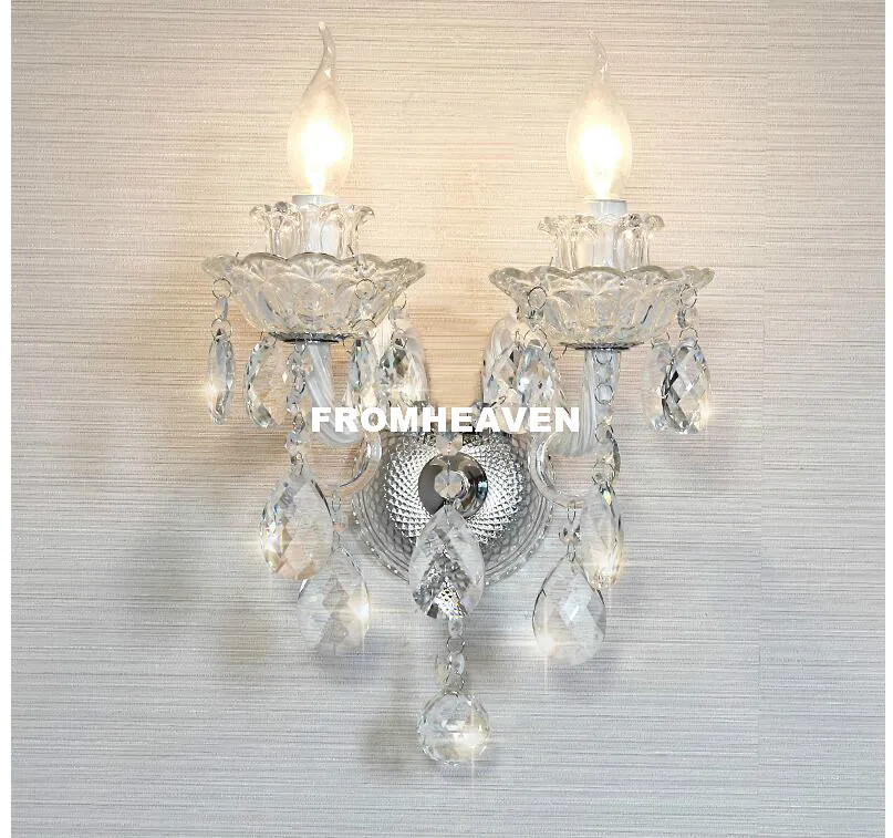 2L Wall Lamp Design Хрустальная люстра прозрачная люстра Блеск de cristal украшения Тиффани подвески и люстры домашнее освещение - Цвет абажура: 2L Wall Lamp Design