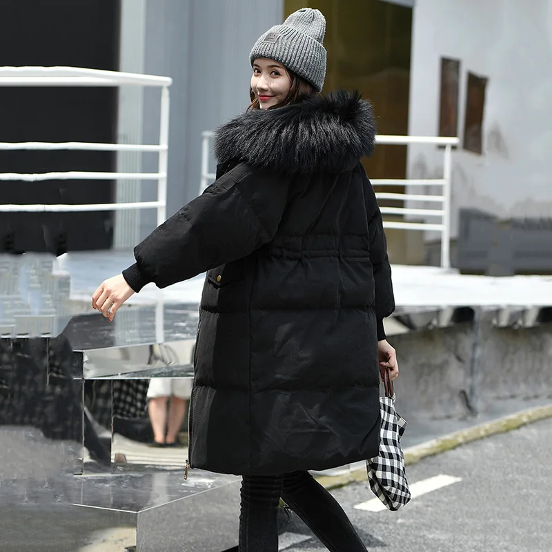 Пуховик зимняя женская парка 2018 Модный Новый пуховик для женщин средней длины