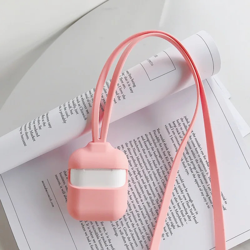 Силиконовый защитный чехол для Airpods 2 Antilost шейный ремешок наручный ремень Apple