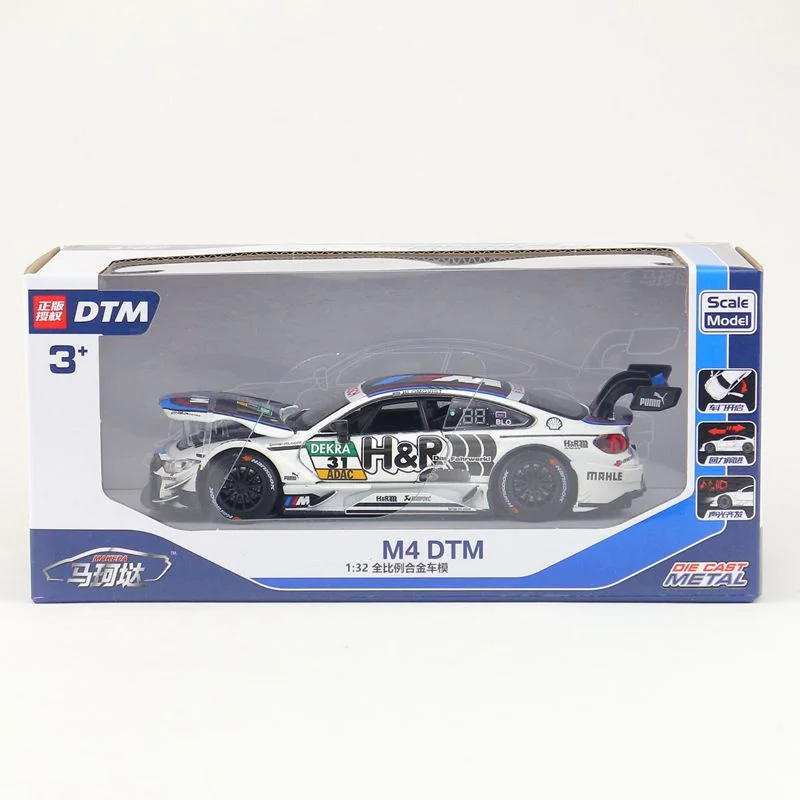 RMZ City/1:32/литая модель игрушечной игрушки из сплава/DTM M4 гоночный автомобиль оттягивающийся/образовательная Коллекция/звук и светильник/подарок/малыш/оригинальная коробка