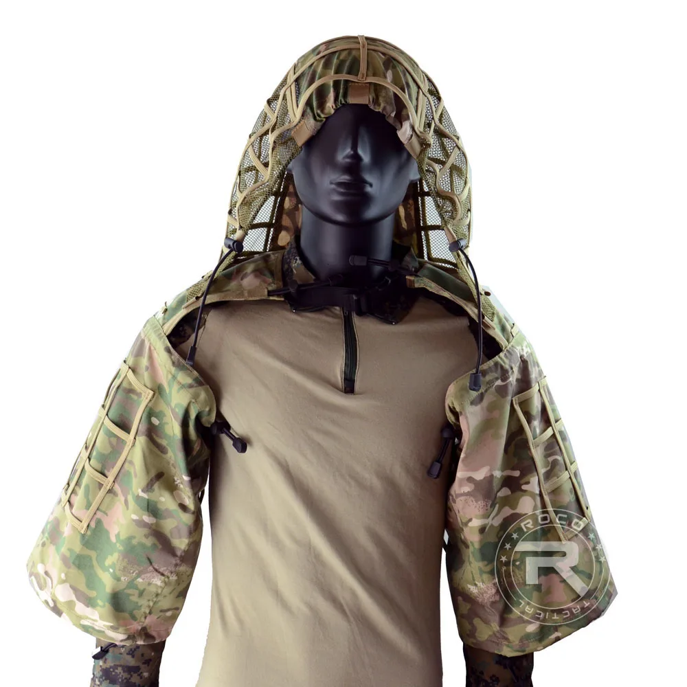 ROCOTACTICAL Ghillie костюм основа Ripstop Снайпер Ghillie Viper капюшон Лесной/сp MultiCam/ACU/Цифровой Лесной