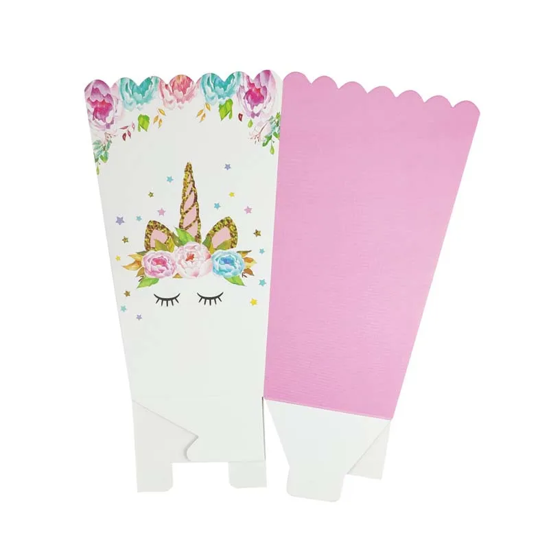 8 шт. вечерние коробки для попкорна с единорогом свадебные Подарочный пакет из