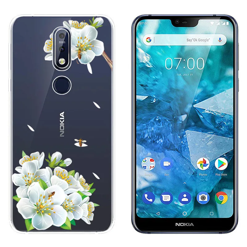 Мягкий чехол для Nokia 7 1 5 84 дюймов силикон ТПУ мультяшный цветной принт чехлы на