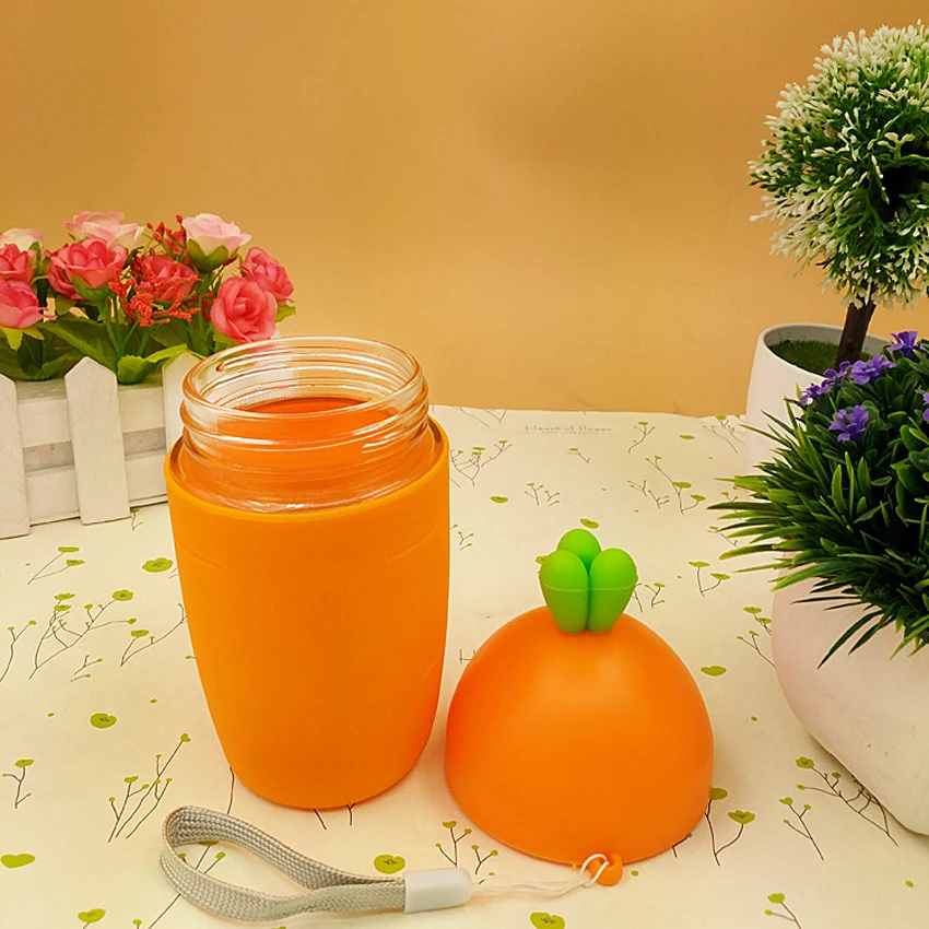 Креативная стеклянная бутылка 300 мл портативная Спортивная для питьевой воды в