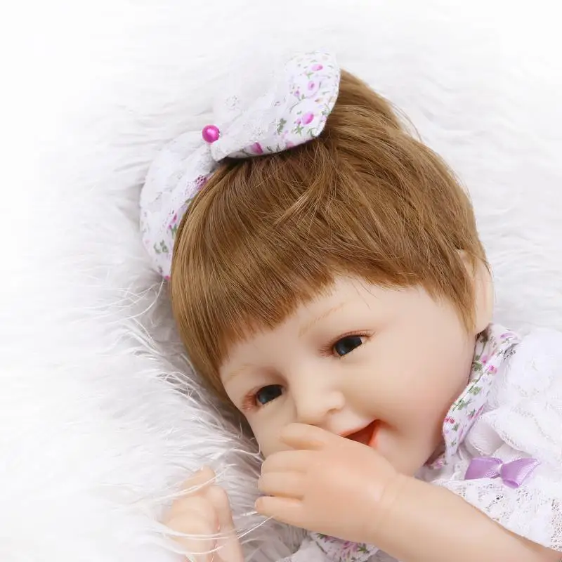 NPKCOLLECTION simulation reborn baby doll soft vinyl silicone touch smile girl holiday gift toys for children on Christmas | Игрушки и