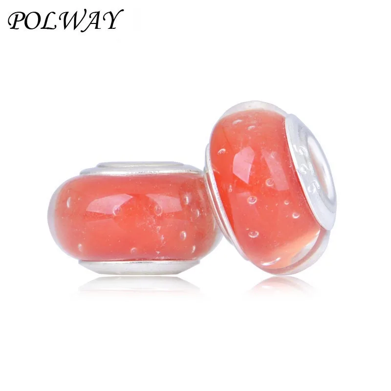 2 шт./лот красочные европейские Пузырьковые светящиеся бусинки с большими