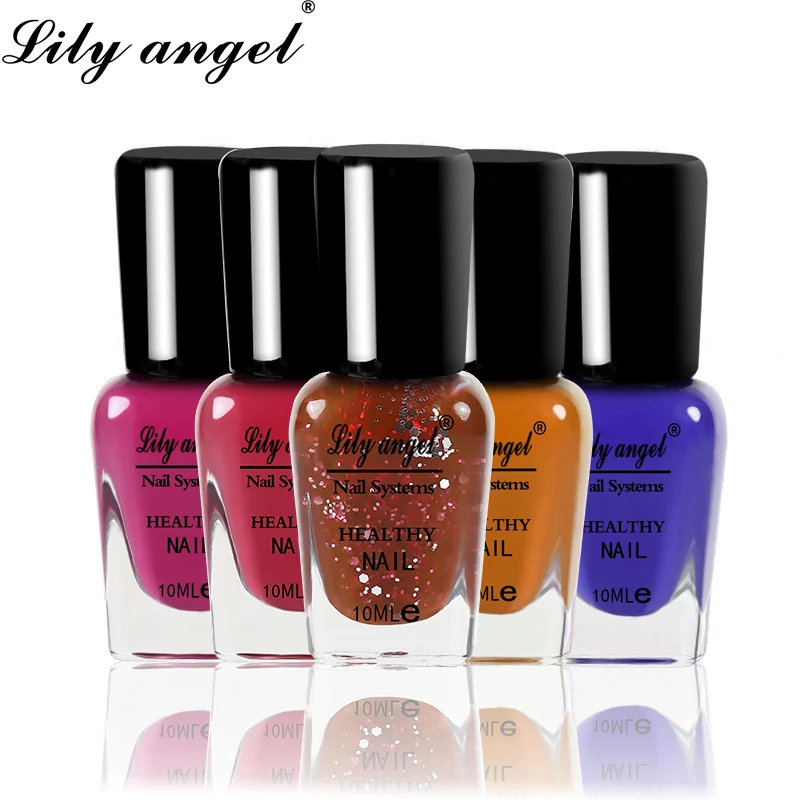 Экологичный лак для ногтей Lily angel 10 мл Цветной Гель с водной базой без