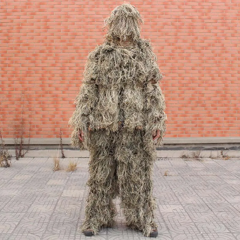 3D пустынный камуфляж Ghillie костюм Ghillie Yowie Snipe куртка брюки крышка головы винтовка крышка стрельба охота одежда для мужчин охотничий костюм