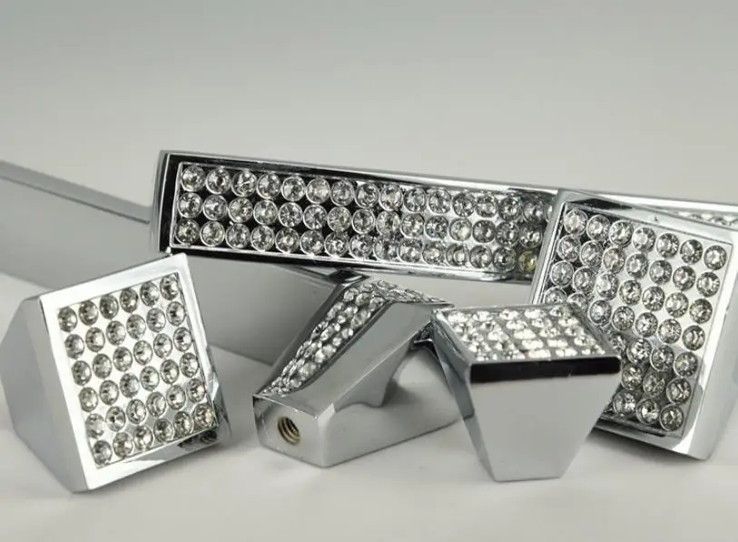 20/25/30 мм с украшением в виде кристаллов стеклянные мебельные ручки 96 128 Стразы