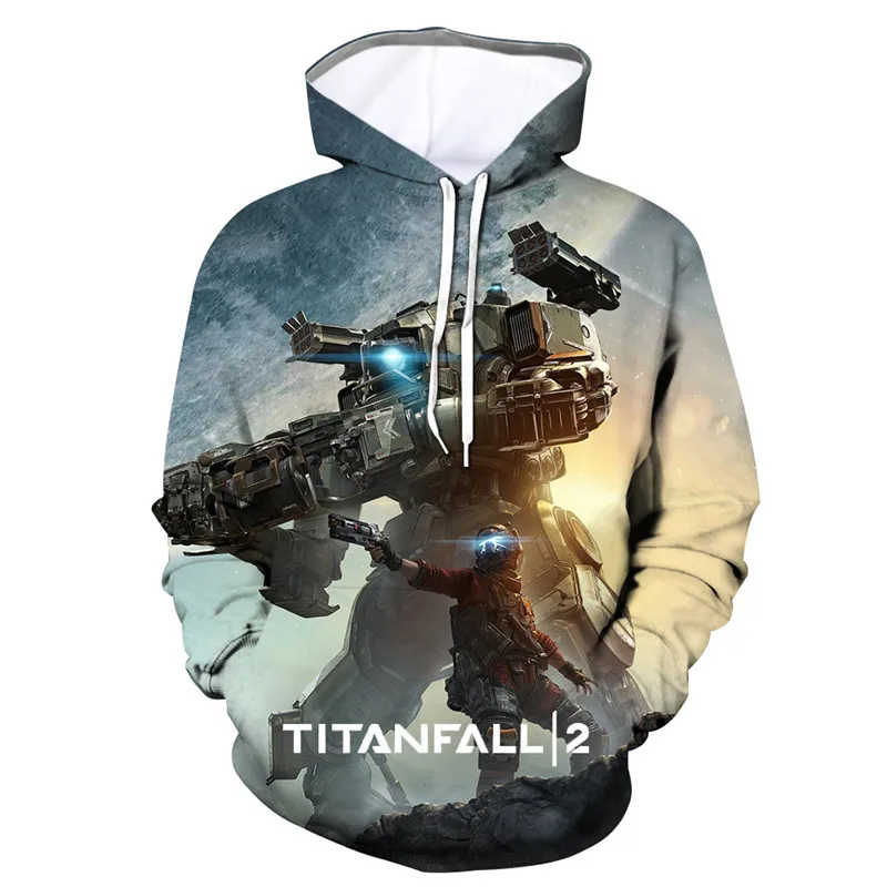 Модный дизайн летние 3d мужские толстовки с принтом игра Titanfall 2 толстовка