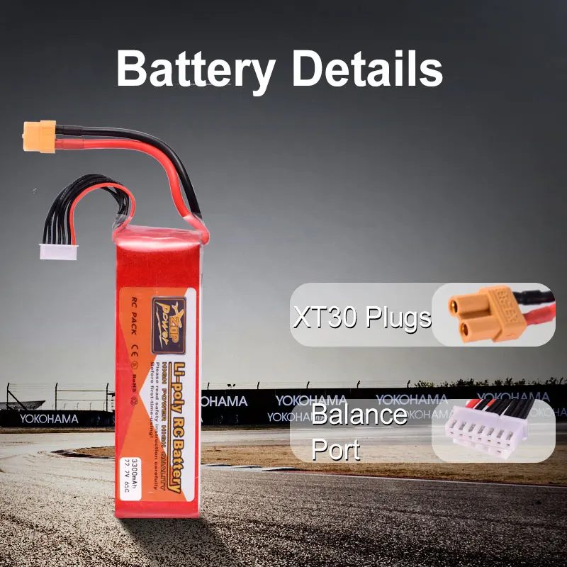 ZOP Power 22 2 V 65C 3300mAh 6S Lipo батарея запасная XT60 Разъем для RC гоночного автомобиля Дрон