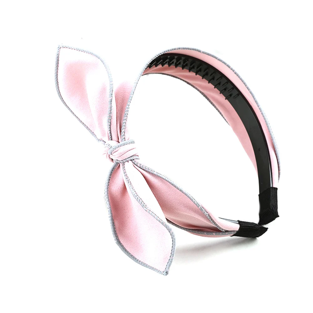 AOWOFS Girl Headband Sweet Lovely Heart Bow-knot Fabric Hair Accessorie Cute Headdress Summer Korean Pink Cotton Elegant |