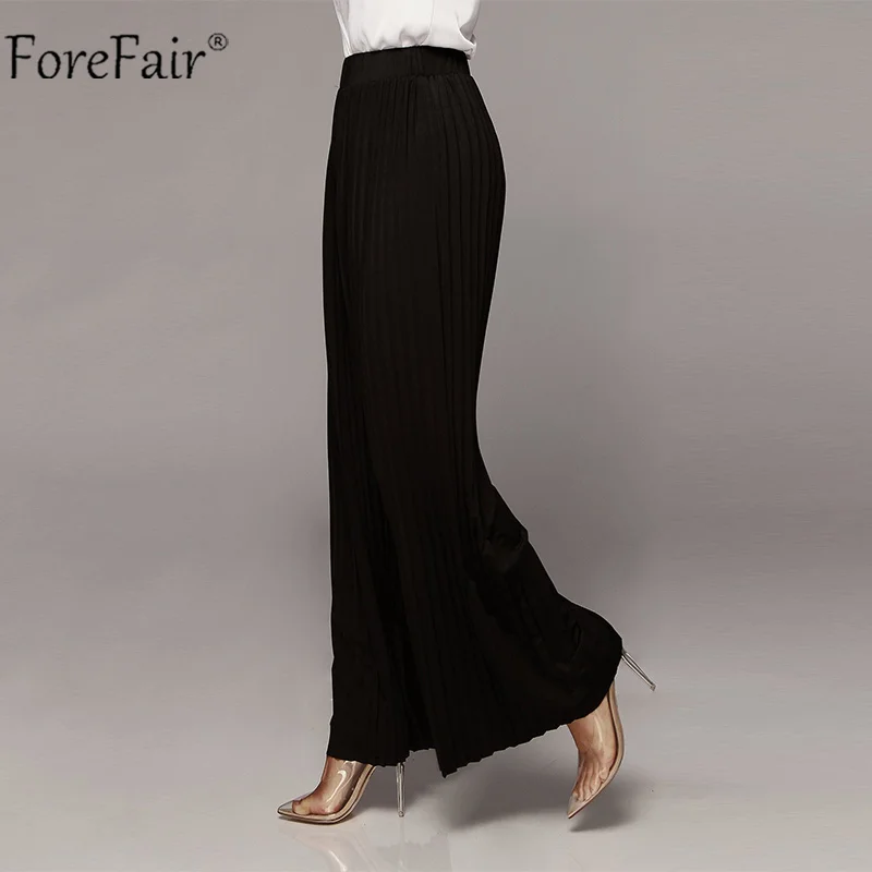 Forefair свободные брюки для женщин осень повседневные плиссированные брюки с высокой талией брюки с эластичным поясом зимние женские длинные брюки