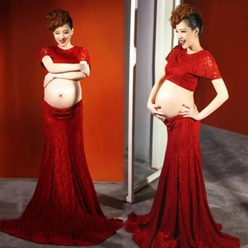 Красный Gravidas Vestidos комплект платье для беременных фотография для беременных реквизит для фотосессии платья для беременных женщин - Цвет: Красный