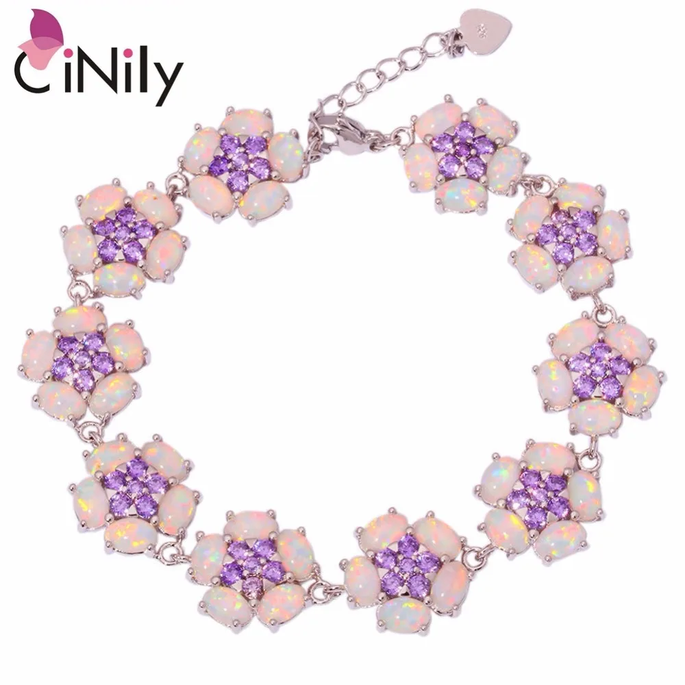 Женский браслет цепочка CiNily ювелирное изделие с белым огненным опалом и