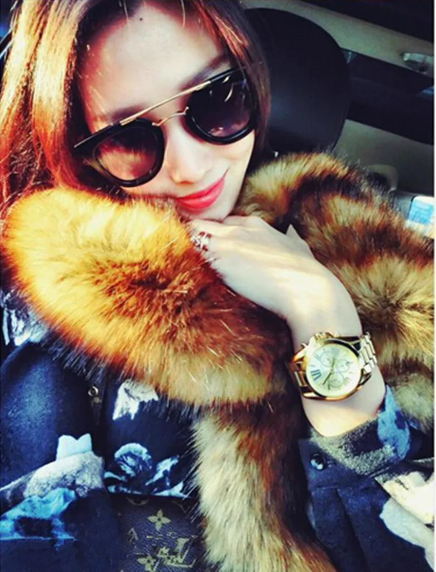 Модный харию лохматый искусственного лисьего меха Теплый длинный шарф-воротник