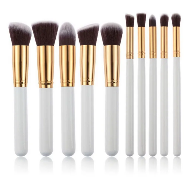 2017 New Fashion 10pcs Makeup Brushes Set Cosmetics Beauty Foundation BB Cream Powder Eyeshadow Eyeliner Lip gloss blusher kits | Красота и