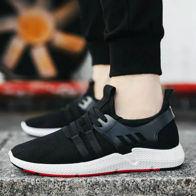 New 2019 Men Casual Shoes Mesh Male all black Zapatos Breathable Zapatillas Hombre Sneakers shoes LK-74 |